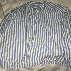 Zara blue and white striped top